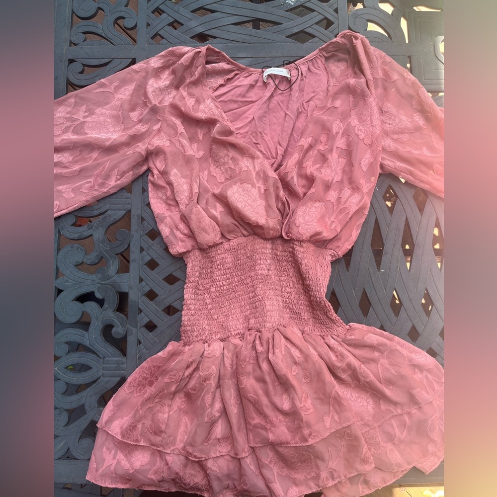 Mustard Seed dress women’s M formal nice pretty pink floral ruched